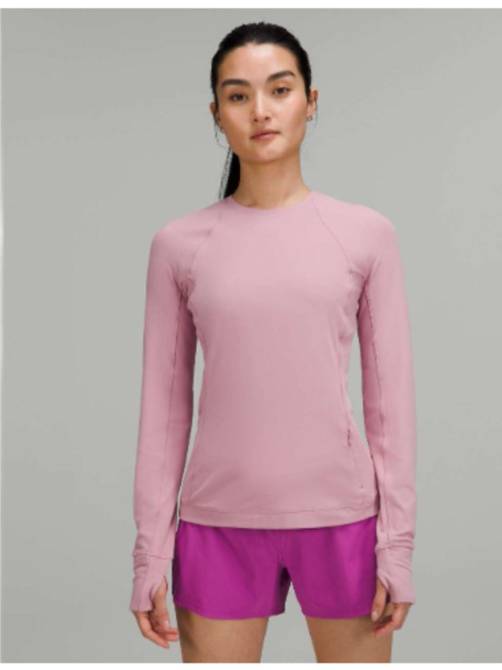 LULULEMON IT'S RULU RUN LONG SLEEVE SHIRT Pink Size 8
